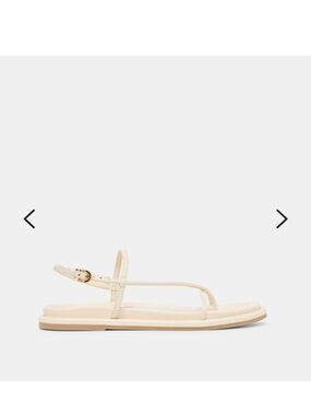 Dolce Vita Dom Leather Flat Sandal - Cream